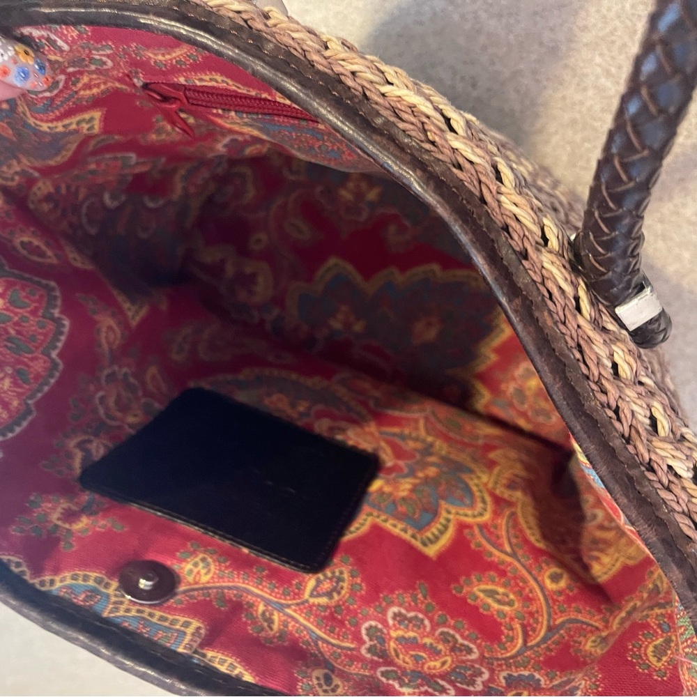Brighton bag with Red and Brown Paisley interior - Picture 10 of 11
